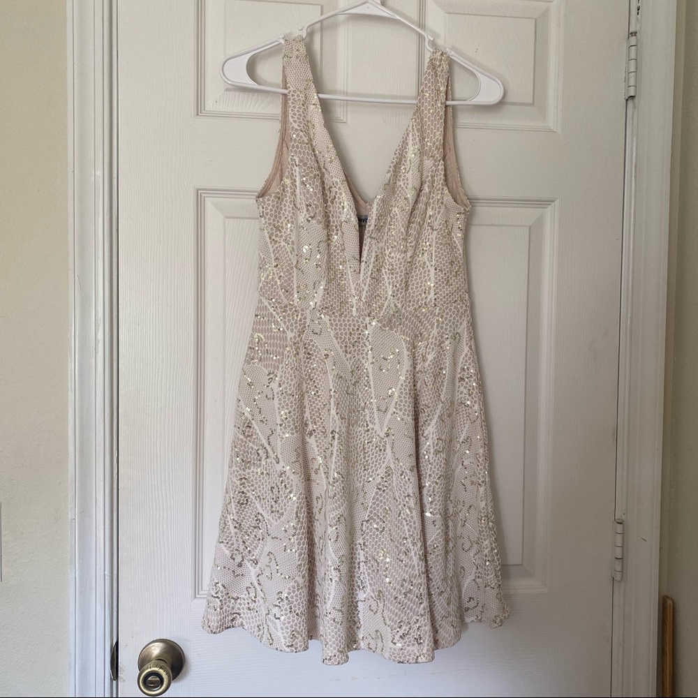 bailey blue dress with sequins